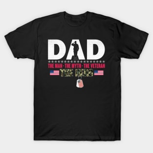 Dad The Man The Myth The Veteran The Hero - Gift for Veterans Day 4th of July or Memorial Day T-Shirt